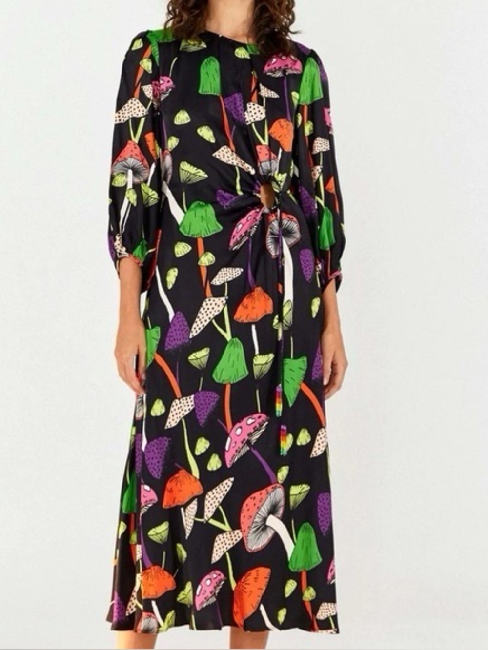 Farm Rio Psychedelic Mushroom-Print Midi Dress - Picture 1 of 8